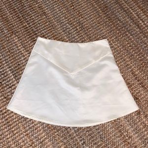 Princess Polly white silky skirt